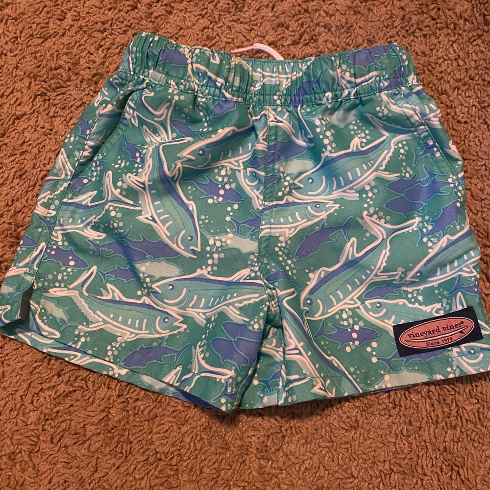 Boys Vineyard Vines Swim shorts and Football Whale shirt